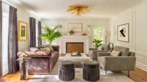 Modern Westfield, New Jersey living room by our top interior designers, highlighting luxury interior design and iconic interior design styles.