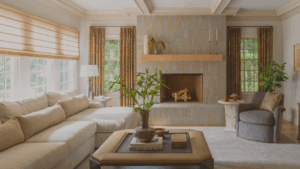 Modern Westfield, New Jersey living room by our top interior designers, highlighting luxury interior design and iconic interior design styles.